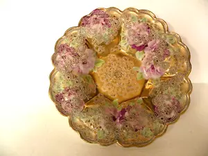 DE COLECCIÓN ROYAL NIPPON NINODE CENTRO DECORADOR CUENCO BASE DORADA ELEVADO BLANCO - Imagen 1 de 11