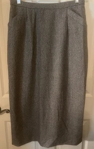 Pendleton Vintage Wool  Maxi  Pencil Skirt Brown Tweed Size 14 Pockets - Picture 1 of 11