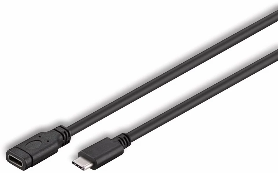 GOOBAY USB-C 3.1 Super-Speed Verlängerung 45393, C/C, 1 m, schwarz - Bild 1 von 1