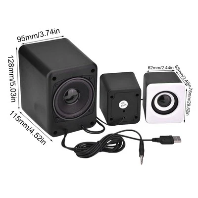 Mini Usb 2.1 Wired Combination Speaker Bass Music Subwoofer For Phone Lapt AM - Image 1 of 4