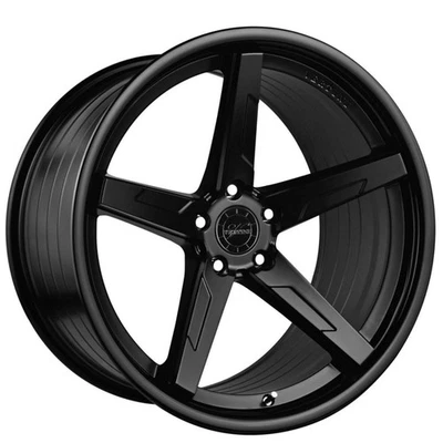 F20x11/R20x12"Staggered Vertini Wheels RFS1.7 Satin Black/Gloss Black Lip (S03) - Image 1 of 4