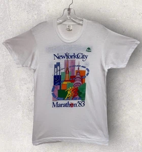 Vintage New York City Marathon 1983 Einzelnaht T-Shirt Medium 19”x27” Kappa - Bild 1 von 6