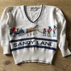 Vintage 1990s Sandy Lane Barbados Kids Christmas Knitted Jumper Small 8-10yrs? - Picture 1 of 9