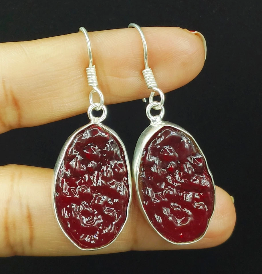 Piedras preciosas de moldavita natural de plata de ley 925 hechas a mano regalo para mujer Foto 1 de 1