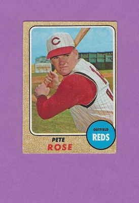 Tarjeta de béisbol 1968 Topps Reds Outfielder Pete Rose #230 Foto 1 de 2