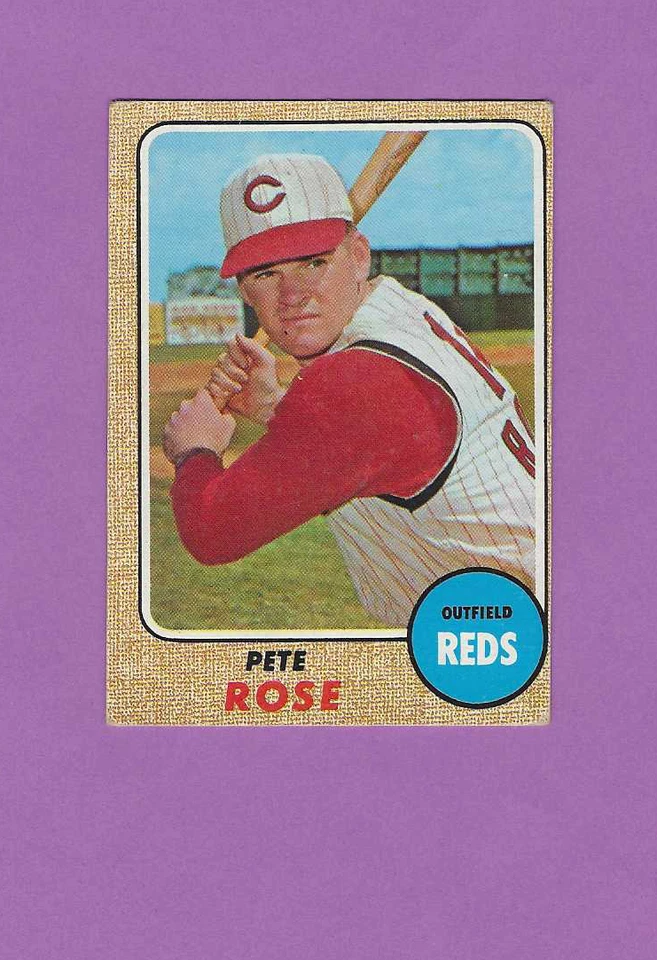 Tarjeta de béisbol 1968 Topps Reds Outfielder Pete Rose #230 Foto 1 de 2