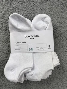 Goodfellow & Co Men's Odor Resistant No Show White Socks 6pk - Size 6-12 - Picture 1 of 4