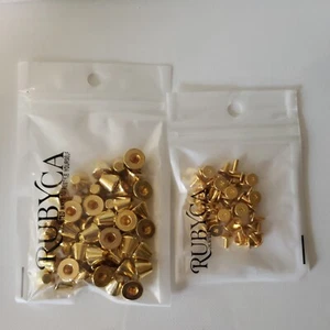50 Sets Gold 8MM Big Mushroom Studs & Spikes DYI Metal Screw-Back Leather Crafts - Picture 1 of 6