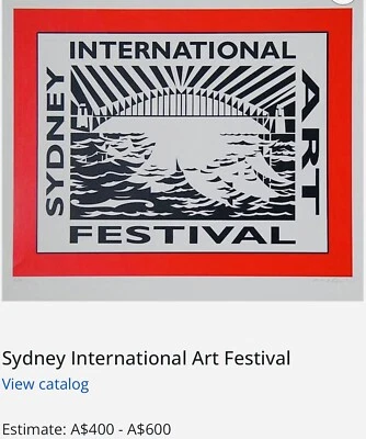 Sydney International Art Festival Vintage Wall Art Poster Print 1971 Signed  by - Image 1 of 4