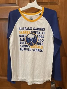 Buffalo Sabres Long Sleeve T-Shirt Tee Youth XL 14/16 White NHL Girls NWT - Picture 1 of 3