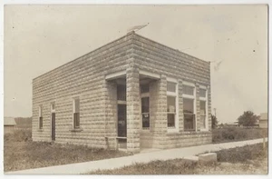 Linwood 1909, Kansas - FOTO REAL State Bank - Pequeña ciudad postal vintage - Imagen 1 de 2