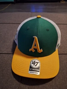 Oakland Athletics Green Sidenote Trucker Hat '47 Men's - Picture 1 of 2