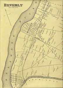 Beverly Edgewater Park Delanco NJ 1876 Maps with Homeowners Names Shown - Picture 1 of 4