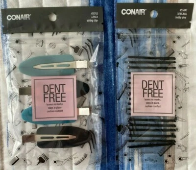 Conair Dent Free 4 Styling Clips & 18 Bobby Pins - Lot of 2 - NEW - Image 1 of 2