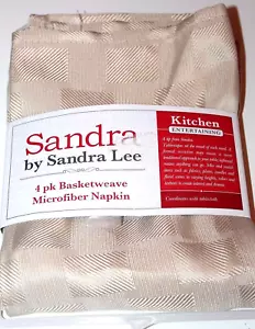 Sandra by Sandra Lee 4-pk BasketWeave Microfiber Napkin - TAUPE - Picture 1 of 3