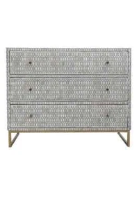 Bone inlay Sideboard Grey, Bone Inlay Chest of 3 Drawers Grey , Bone Inlay - Picture 1 of 3