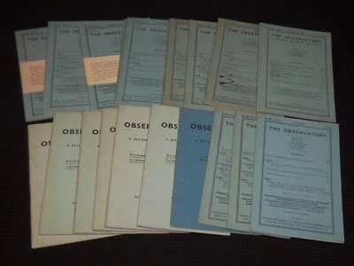 1937-1953 THE OBSERVATORY MONTHLY REVIEW OF ASTRONOMY MAGAZINE LOT OF 20- O 2827 - Image 1 of 4