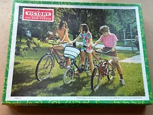 1970s Victory jigsaw puzzle, G J Haytor and Co, boxed, complete, wooden, bikes - Picture 1 of 5