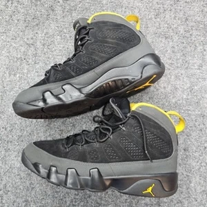 Jordan 9 Retro Black Shoe Yellow Trim Men US 10 - Picture 1 of 17