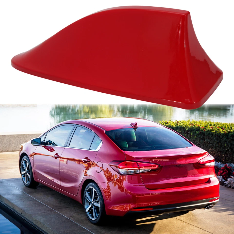 Red Roof Fins Antenna Cover Roof Radio AM/FM Signal Aerial For Kia Forte Forte5 - Image 1 of 4