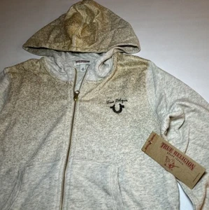 True Religion Girls Gold Splash Zip Up Sweatshirt Hoodie Size Large / 10-12 - Picture 1 of 10