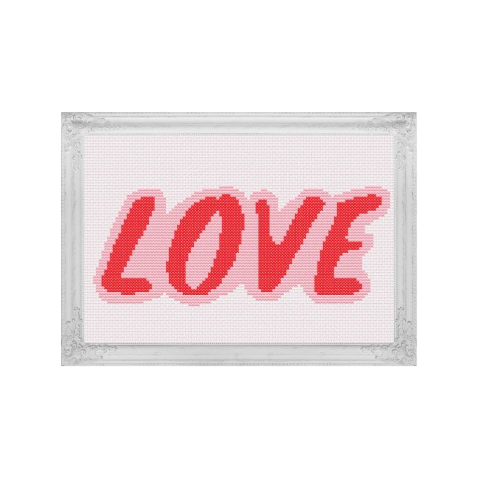 Love Cross Stitch Pattern/Chart, Valentine  - Image 1 of 2