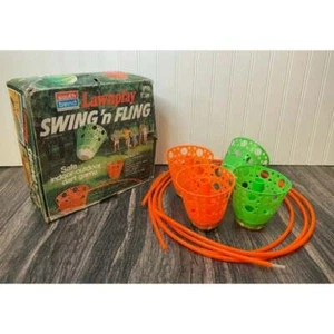 Swing'N Fling Lawn Dart Game w Box Lawnplay Milton Bradley 1971 Vintage - Picture 1 of 9
