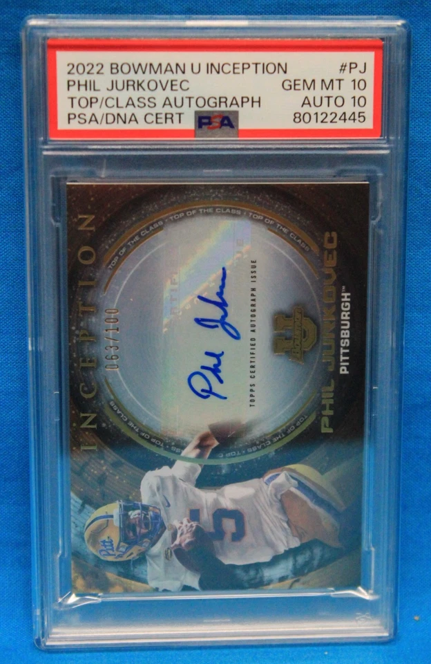 2022 BOWMAN U INCEPTION # PJ Phil Jurkovec PSA 10 GEM MT # 80122445 AUTO PSA 10 - Image 1 of 3