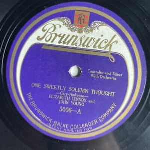 10" 78 RPM-Elizabeth Lennox/John Young-One Sweetly Solemn Thought/Brunswick 5006 - Picture 1 of 4