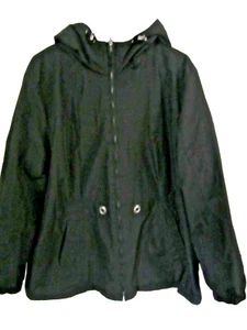 Weather Tamer Womens Black Hooded Parka Coat #15101 size 1X water resistant - Picture 1 of 4