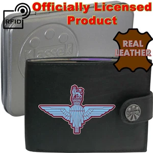 Parachute Regiment Wallet Personalised Wallet Real Leather Army Men's Gift RFID - Picture 1 of 28