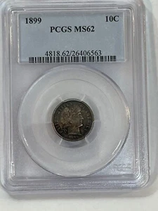 1899 Barber Dime PCGS MS62 Cert# 26406563 - Picture 1 of 4