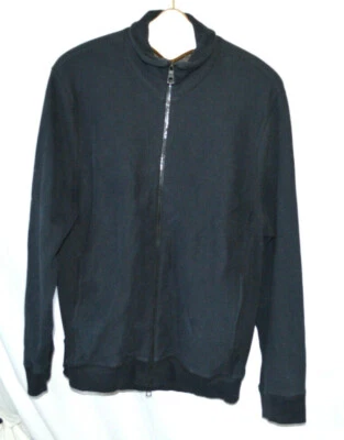 Club Monaco Men's Sweatshirt Jacket Black Full Zip Fleece Lined Size XL - Image 1 of 3