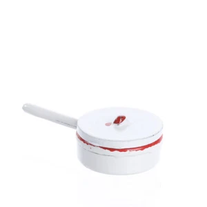 Dollhouse Miniature White Lidded Saucepan | 6 Pieces - Picture 1 of 3