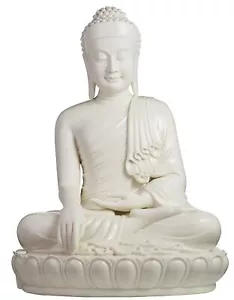 FENGSHUI-CAISHEN Top Ceramic Large Buddha Statue, Pearl White Sitting Buddha ... - Picture 1 of 9