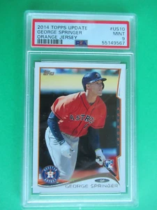 2014 TOPPS UPDATE #US-10 GEORGE SPRINGER ORANGE JERSEY ROOKIE CARD PSA 9 MINT - Picture 1 of 3
