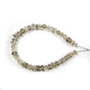 100% Natural 4-6MM Smoky Quartz Smooth Rondelle Gemstone Beads 6" For Jewelry - Picture 1 of 5