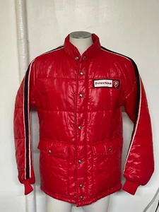 Vintage 80's FIRESTONE Swingster Nylon Puffer Jacket Size Medium Made In USA - Picture 1 of 6