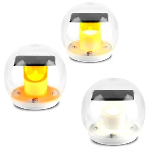 New 2 Pack Solar Floating Pool Lights, IP67 Waterproof, 3 Color Modes for Garden - Picture 1 of 5