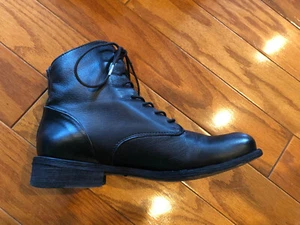 Felmini Portugal black soft leather lace up ankle boots booties shoes 7 37 EUC - Imagen 1 de 11