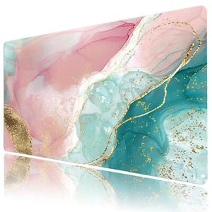 Vintage Pink and Gold Mouse Pad Green Marble Mouse Pad for Keyboard and Desk Mat - Picture 1 of 6