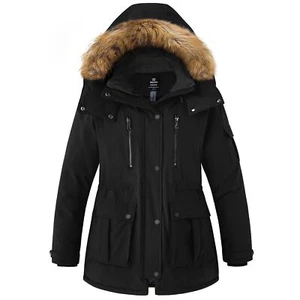 Wantdo Cappotto Donna Taglie Forti Impermeabile Giacca Invernale Caldo Parka 3X - Foto 1 di 9