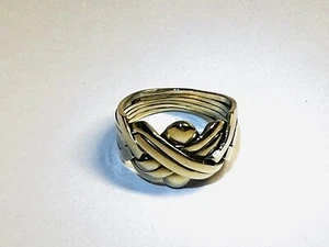 Anello puzzle in oro giallo massiccio 18 carati a 6 fasce...misura 7,5...raro - Foto 1 di 12