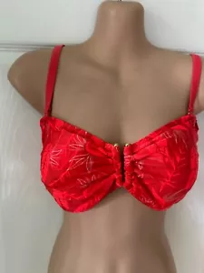 REGATTA RED TROPICAL PRINT UNDERWIRED MULTIWAYS BIKINI TOP - SIZE 10 - PADDED - Picture 1 of 9