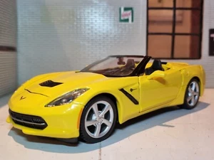Chevrolet Corvette Stingray C7 Yellow 2014 Convertible Maisto 1:24 Scale Model - Picture 1 of 13