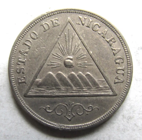 1898 NICARAGUA copper-Nickel 5 Centavos Cover