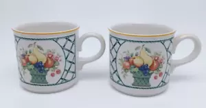 Villeroy & Boch Basket Set of 2 Cups Only Fruit Basket Green Lattice - Picture 1 of 6
