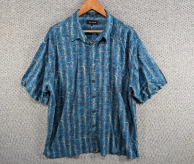 Marc Edwards Vintage Funky Geometric Print Summer Rayon Button Shirt XXL - Image 1 of 4