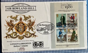 London & Brighton Railway Company 24.10.1979 Rowland Hill Centenary FDC Carried - Picture 1 of 12