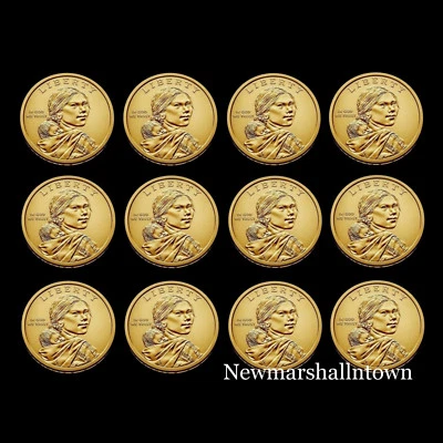 2013 2014 2015 2016 2017 2018 P+D Native American Sacagawea BU from US Mint Roll - Image 1 of 4